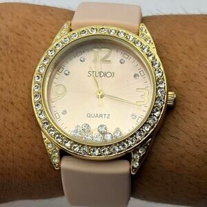 Pink & Gold Crystal Studio Time Watch